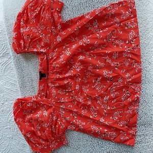 Ann Taylor Floral Cropped Blouse